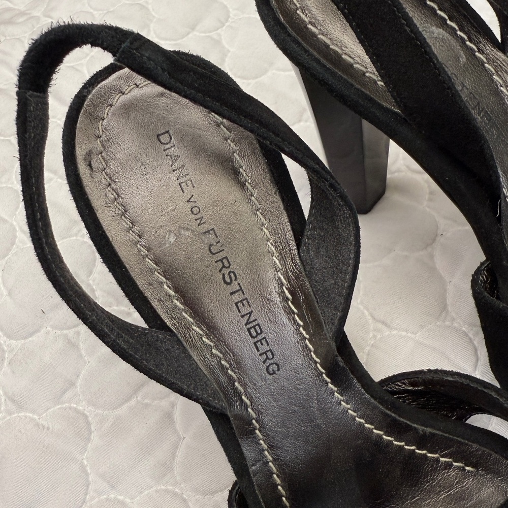 Diane von Furstenberg Suede High Heels Size 7 Made in Italy - Picture 3 of 10
